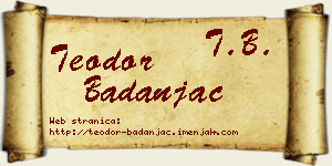 Teodor Badanjac vizit kartica